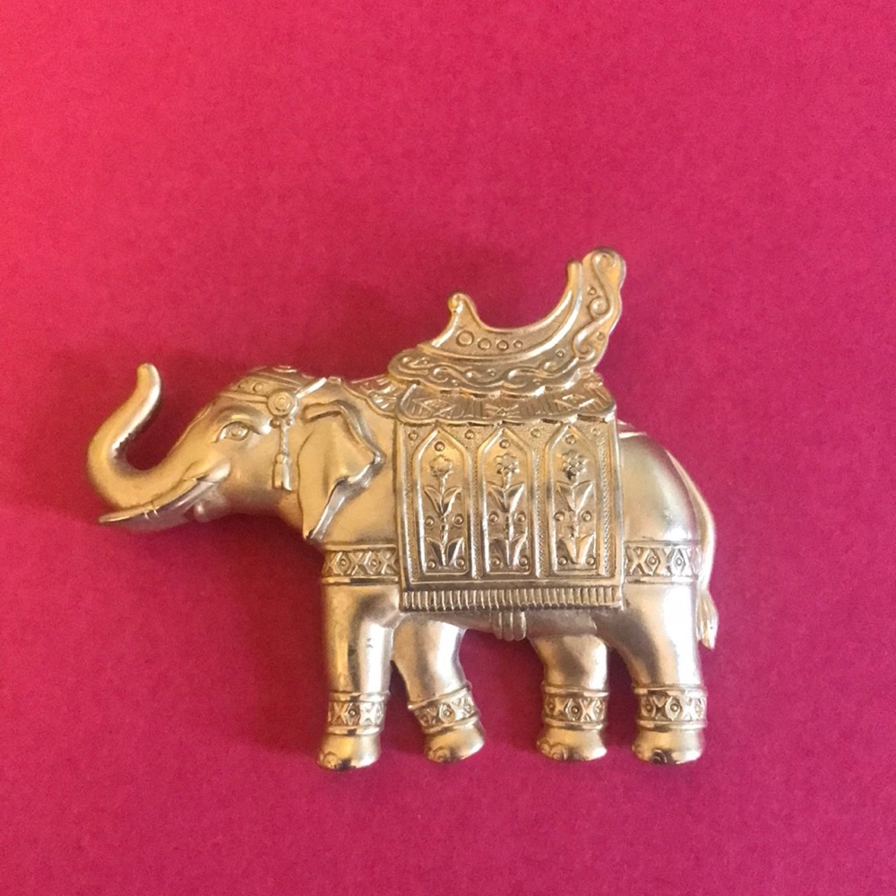 Vintage JJ elephant brooch